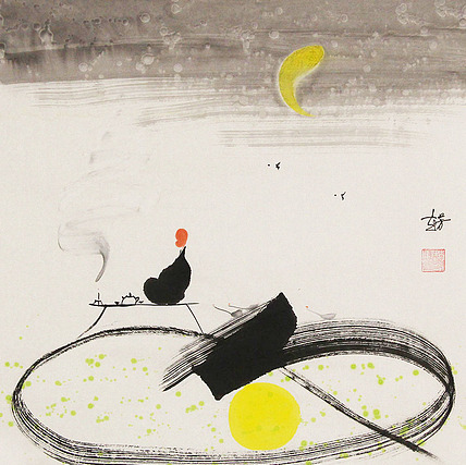 赵芳 人物禅意 国画