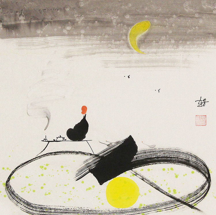 赵芳 人物禅意 国画