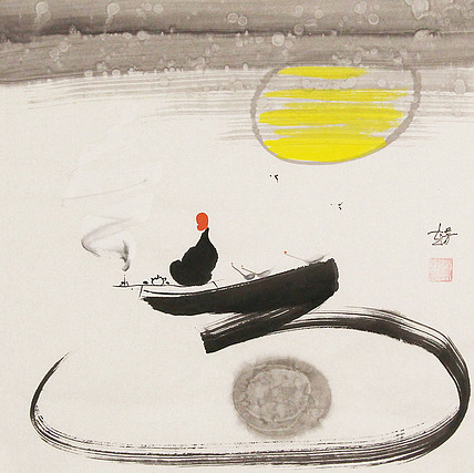 赵芳 人物禅意 国画
