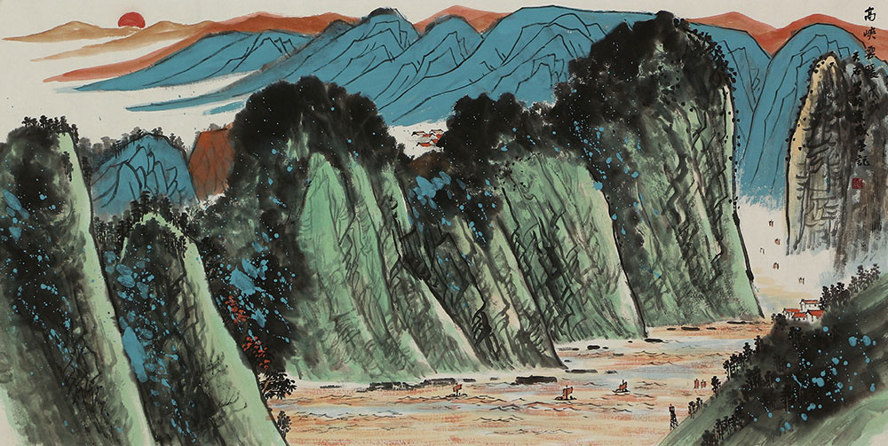吴金龙山水画作品赏析 | 色彩斑斓的画面,山高水长的意境【博宝·资讯