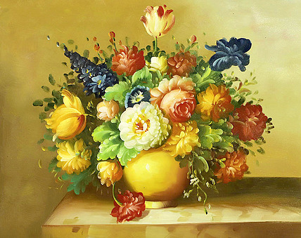 青年油画家 文惠 花卉装饰油画