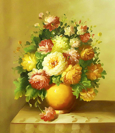 0B 青年油画家 文惠 花卉装饰油画