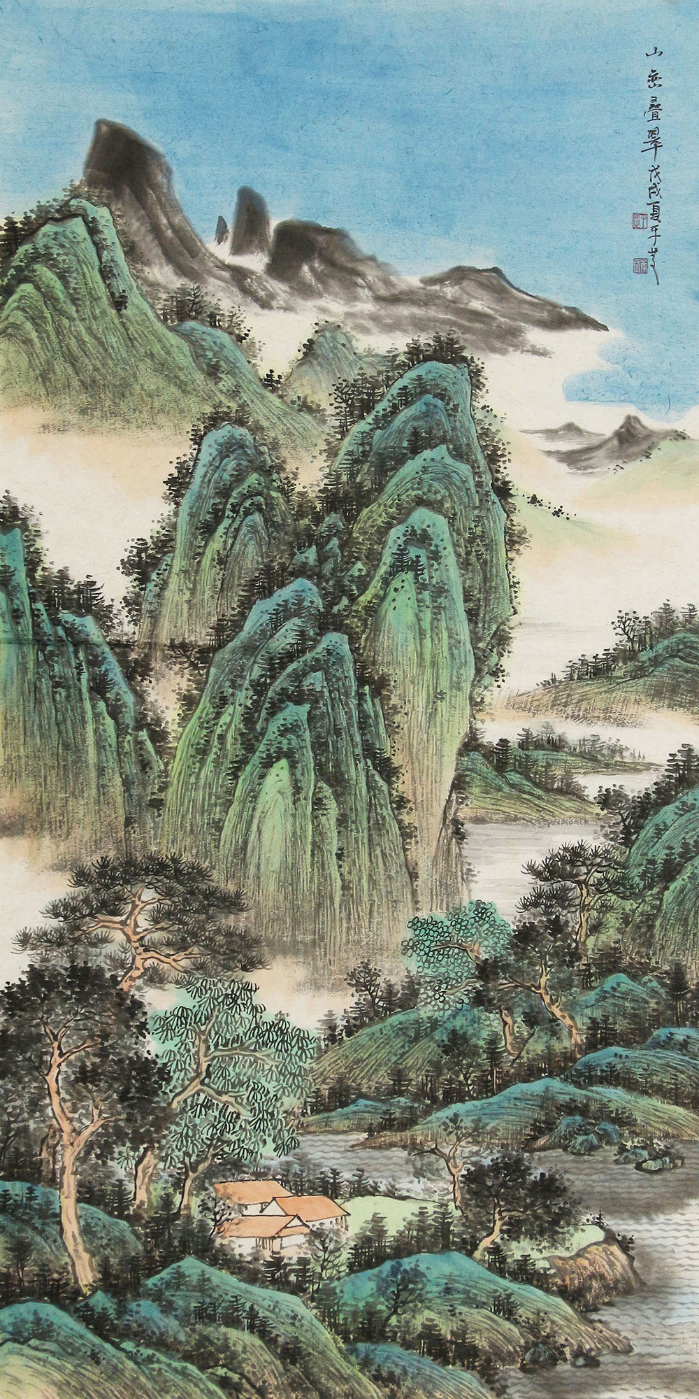 李平芝山水画作品赏析 | 如梦如幻的画面,青绿山水的标杆【博宝资讯】