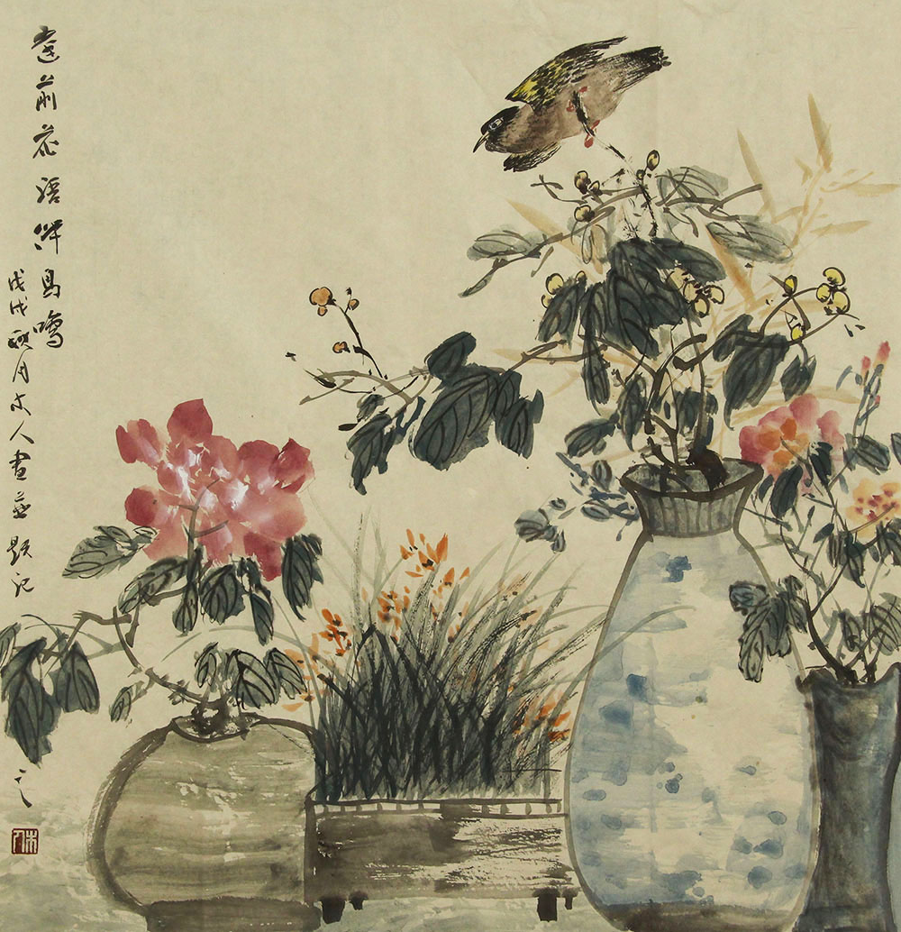 李辉花鸟画作品赏析 | 画面单纯,情致生动,注重造型,灵动悠然【博宝