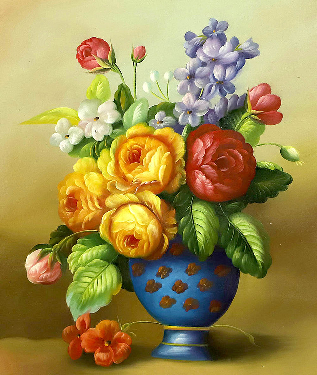 精品手绘油画  现代油画家 沈嘉思 花瓶油画 现代家居装饰经典