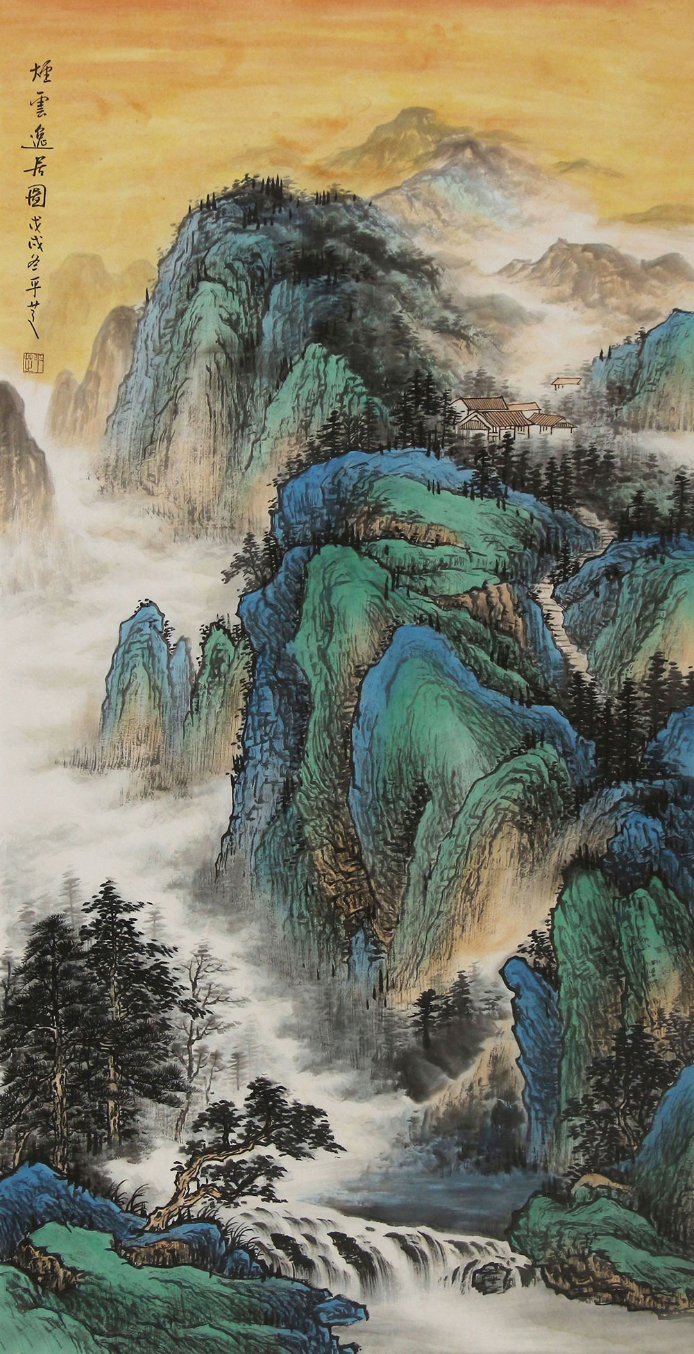 李平芝山水画作品赏析 | 如梦如幻的画面,青绿山水的标杆【博宝资讯】