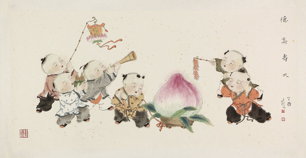 张红燕人物画作品赏析生趣盎然让人羡慕无忧无虑的状态追忆那纯真美好