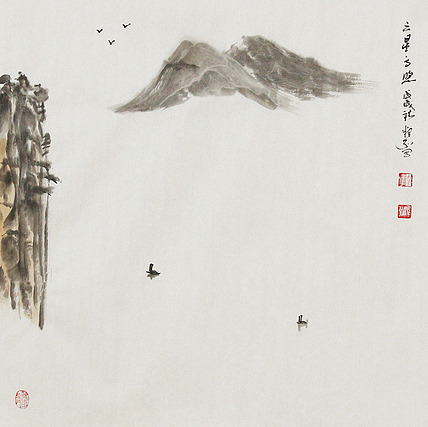 中国国画家协会会员 李建华 山水 国画
