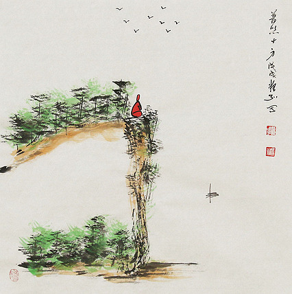 中国国画家协会会员 李建华 山水 国画