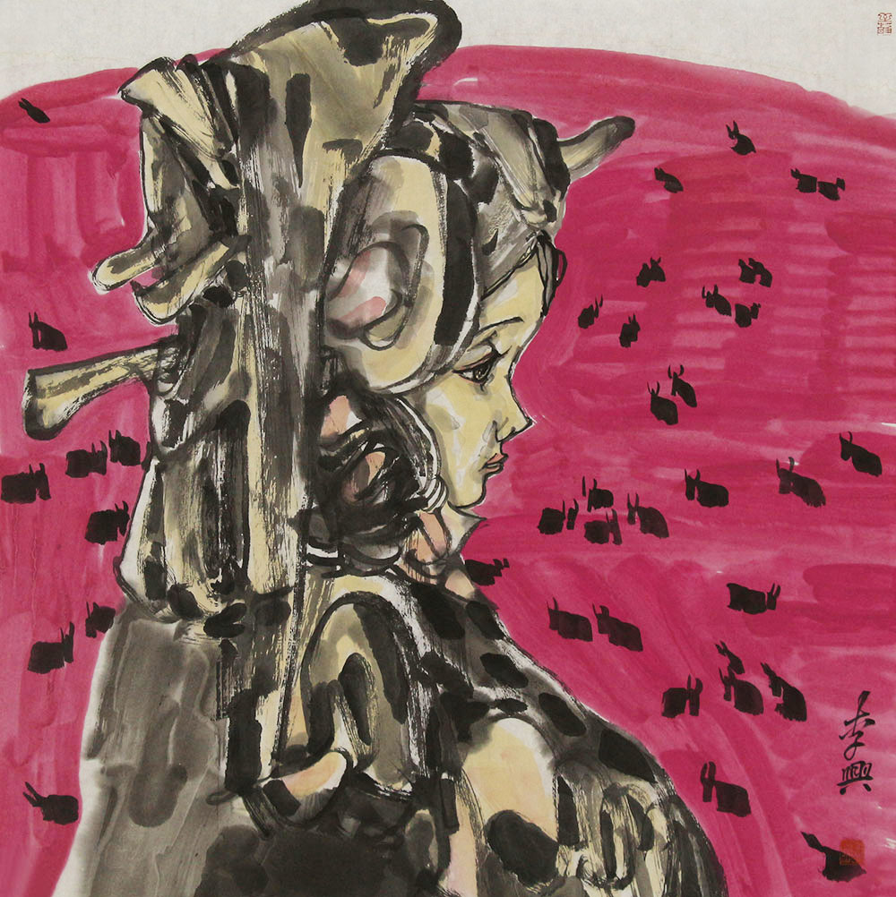 李兴人物画作品赏析 | 以形写神,形神兼备,明快大方,真实淳朴【博宝