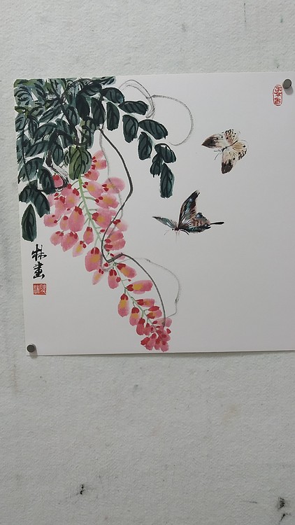 李林紫藤花当代实力派画家李林国画作品