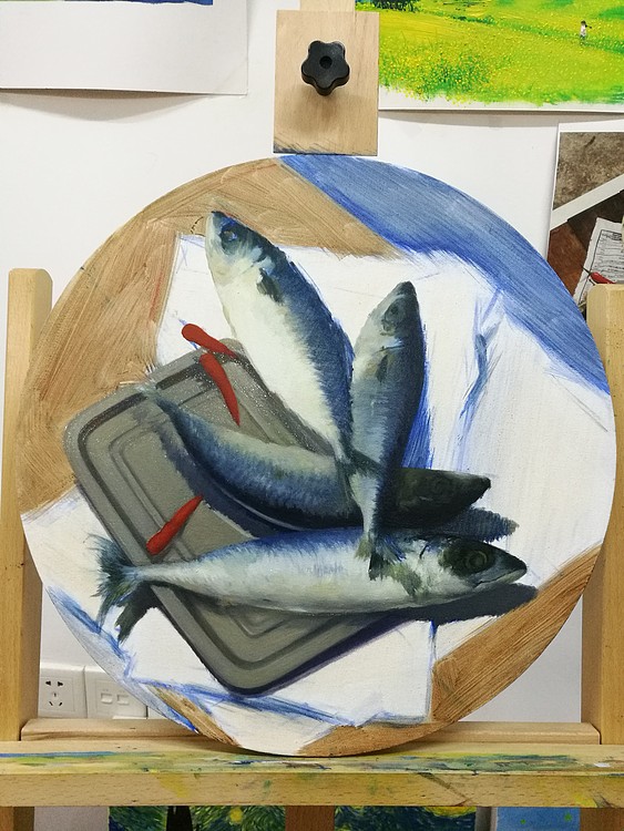 艺品万家签约艺术家凌标《秋刀鱼》