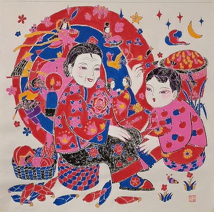 结业于中央美术学院国画院高研班张春燕童年的故事
