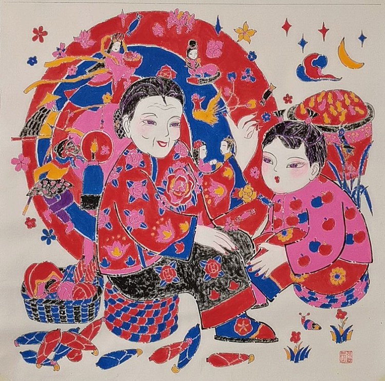 结业于中央美术学院国画院高研班张春燕童年的故事
