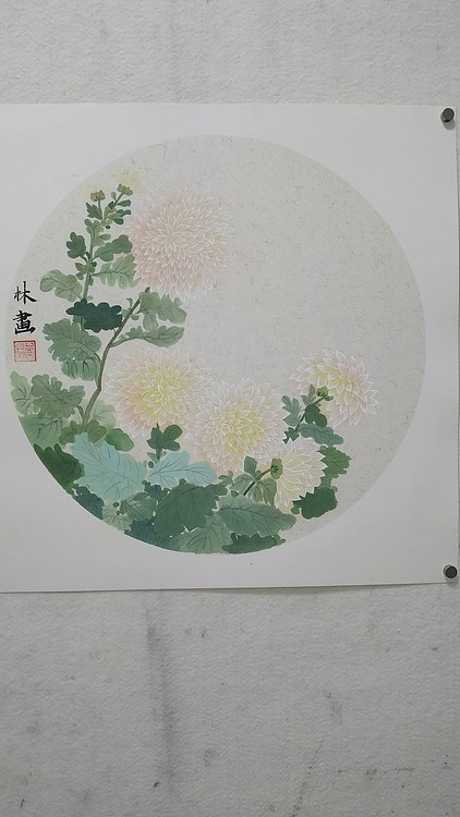李林没骨菊花当代实力派画家李林国画作品