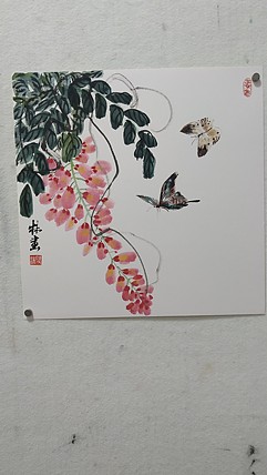 李林紫藤花当代实力派画家李林国画作品