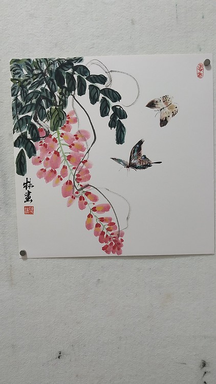 李林紫藤花当代实力派画家李林国画作品