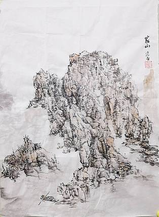 军旅画家  硕士  省会员   张建春 《家山》