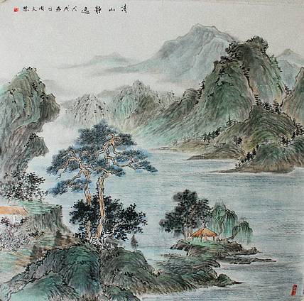中国美协会员 周文会 《青山静逸》