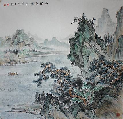 中国美协会员 周文会 《林深多隐士》