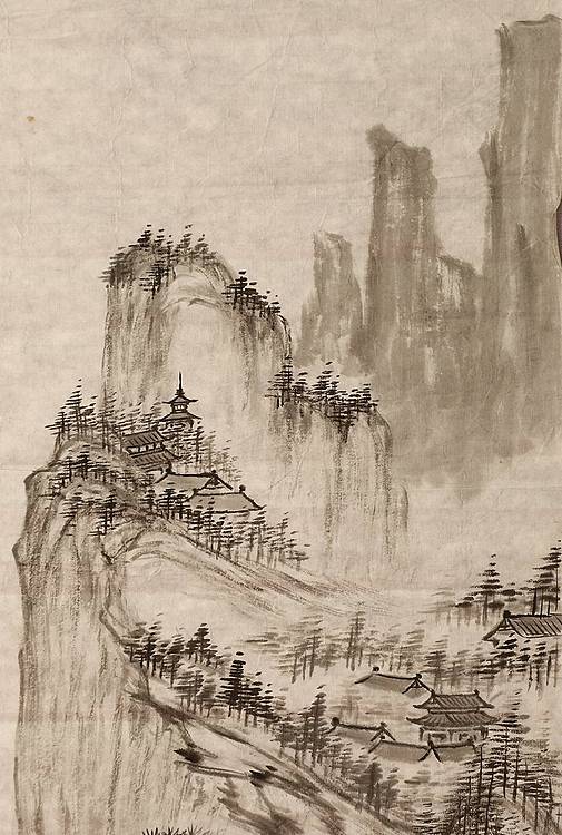 谢叶封（近代）江天帆影图