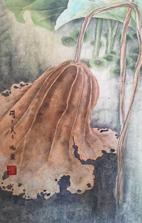 中国书画家协会会员 张鸿丽 四条屏花鸟