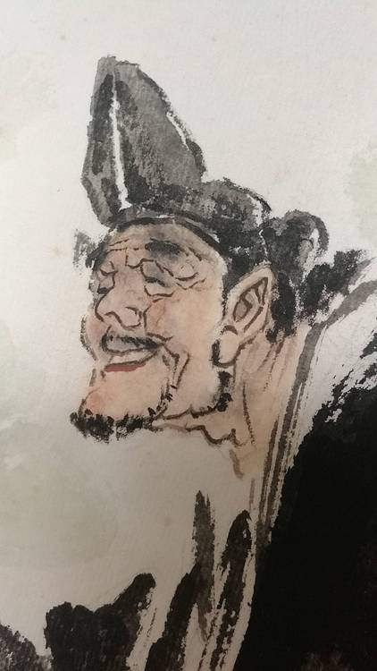 广州古榕书画院院长，画家孙岩峰作品：圣僧逍遥图。