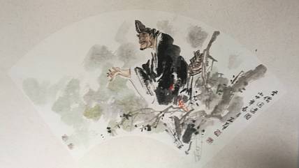广州古榕书画院院长，画家孙岩峰作品：圣僧逍遥图。