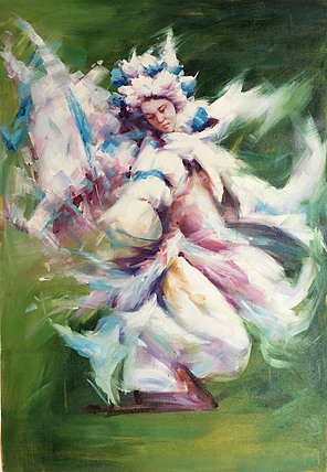 张嘉應手绘油画作品《舞者三》