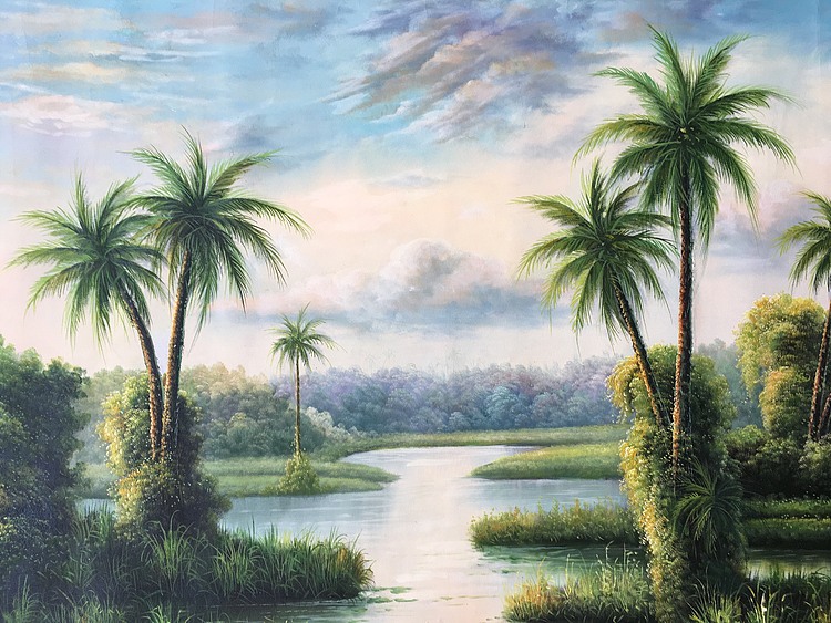 黄明灯手绘油画作品巜美景》