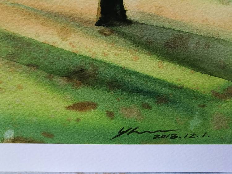 杨红威水彩版画作品       《晨光》