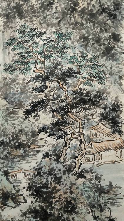 扬州大学山水画研究生 时浩 山水画四条屏
