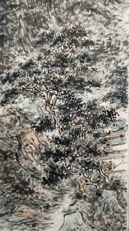 扬州大学山水画研究生 时浩 山水画四条屏