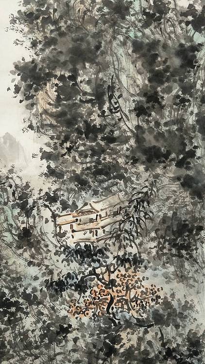 扬州大学山水画研究生 时浩 山水画四条屏