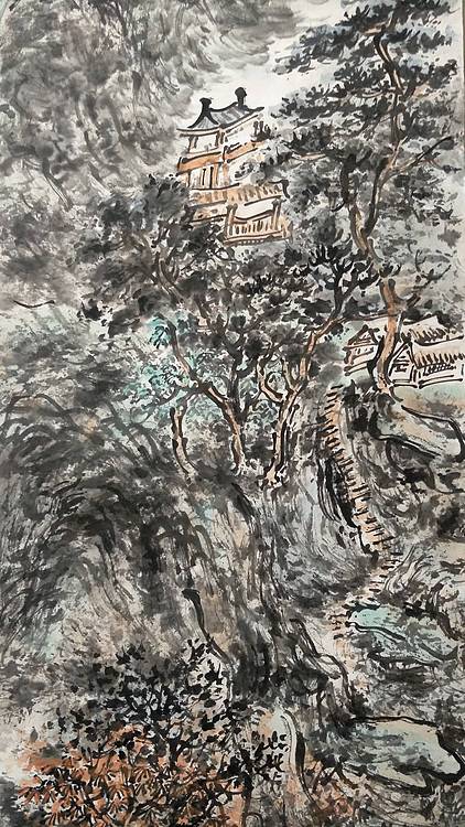 扬州大学山水画研究生 时浩 山水画四条屏