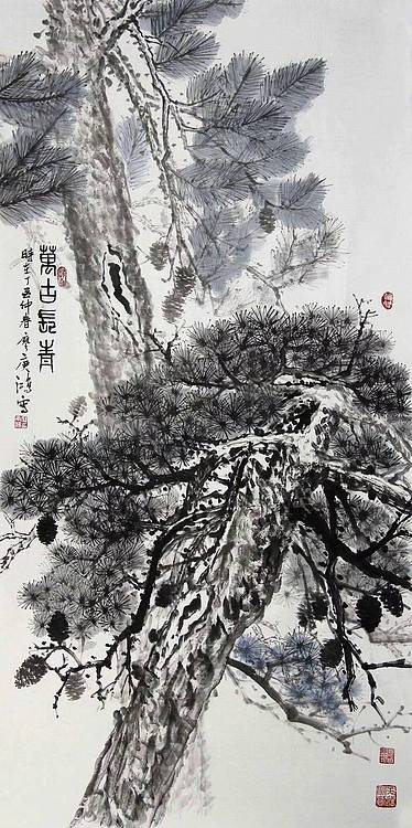 国家一级美术师廖庚鸿的《万古长青图》
