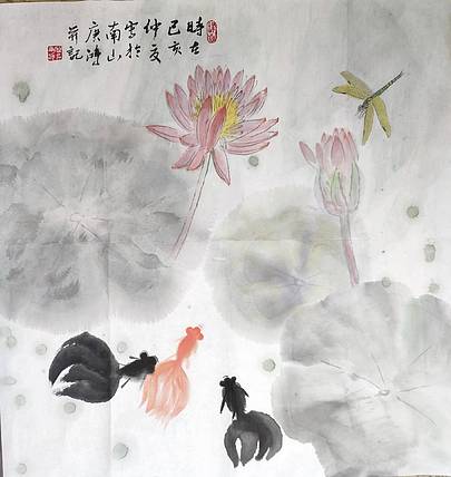 国家一级美术师廖庚鸿作品《荷塘》