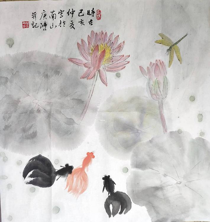 国家一级美术师廖庚鸿作品《荷塘》
