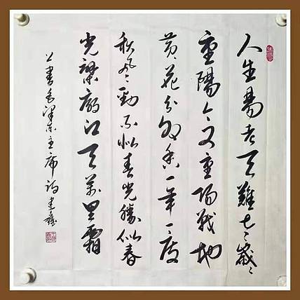 毛泽东诗  采桑子重阳   书法作品   行草书
