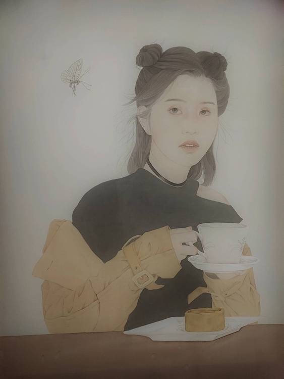 青年画家 研究生 林泽艺  岁月&mdash;&mdash;时间系列 绢本工笔