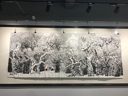 中国百家画展金奖-张东林丈二密体山水精品