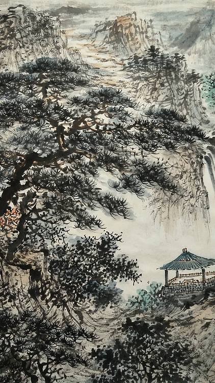 扬州大学山水画硕士研究生 时浩 云松流泉图