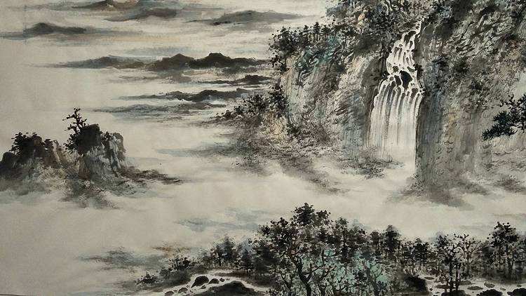 扬州大学山水画硕士研究生 时浩 松泉流翠图