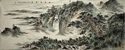 扬州大学山水画硕士研究生 时浩 松泉流翠图