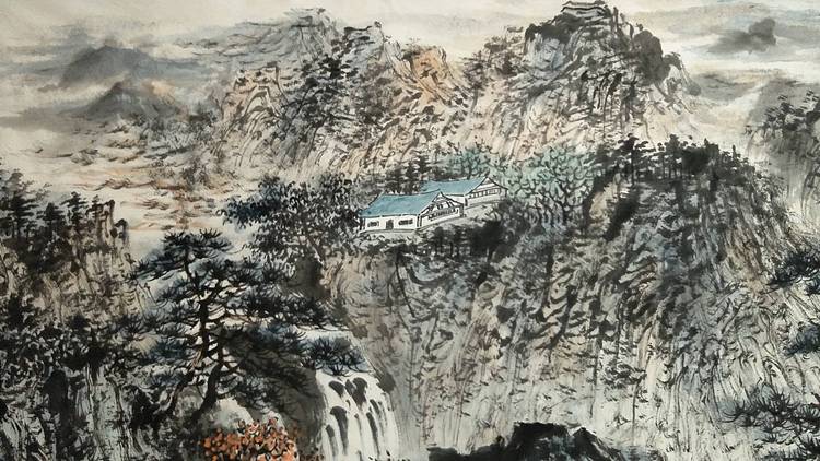 扬州大学山水画硕士研究生 时浩 云松流泉图