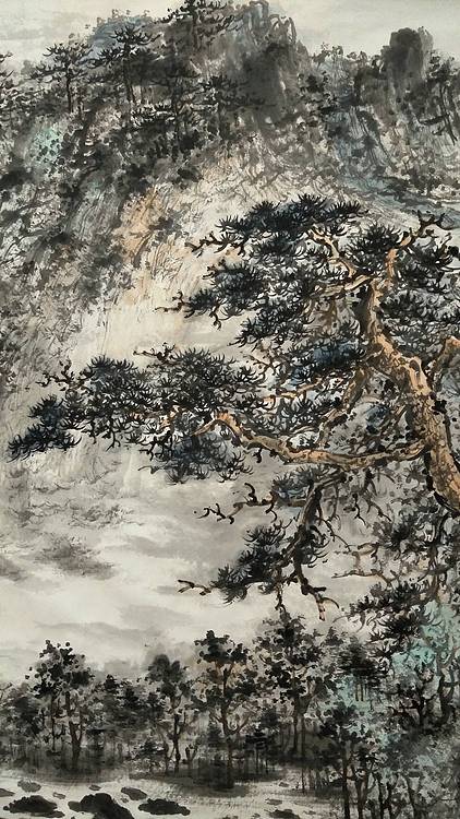扬州大学山水画硕士研究生 时浩 松泉流翠图