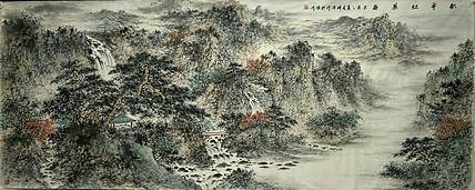 扬州大学山水画硕士研究生 时浩 松亭红叶图