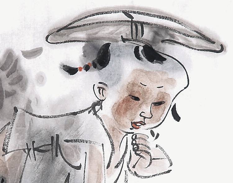 王家训人物画 童子图