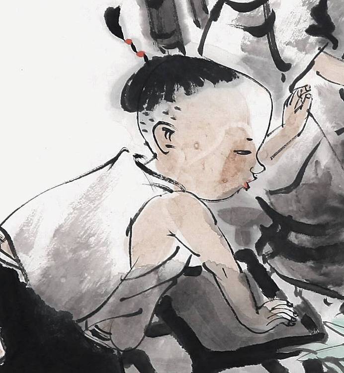 王家训童子图《曾经闲人 快乐无边》 出版精品