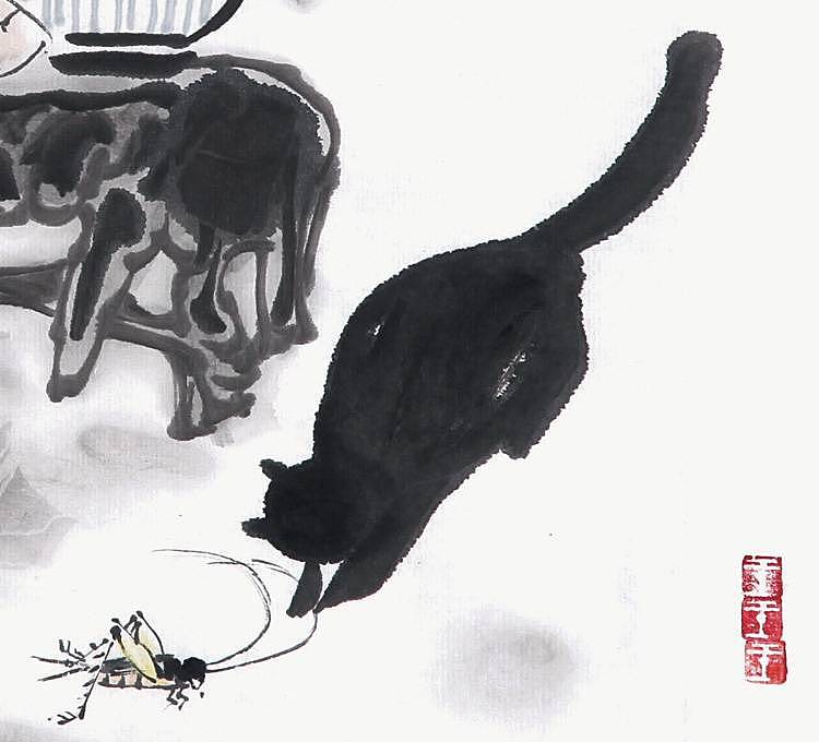 王家训国画童子图